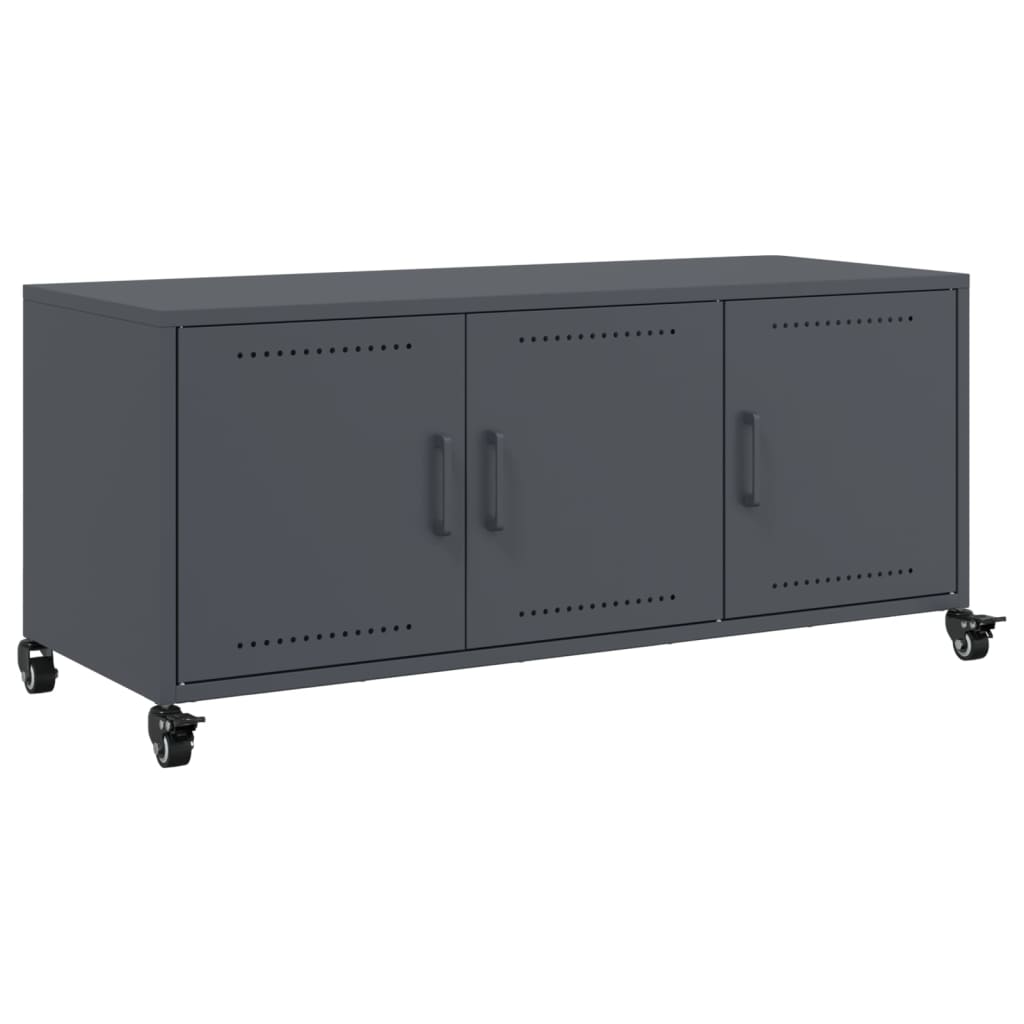 vidaXL Szafka RTV, antracytowa, 100,5x39x43,5 cm, stal