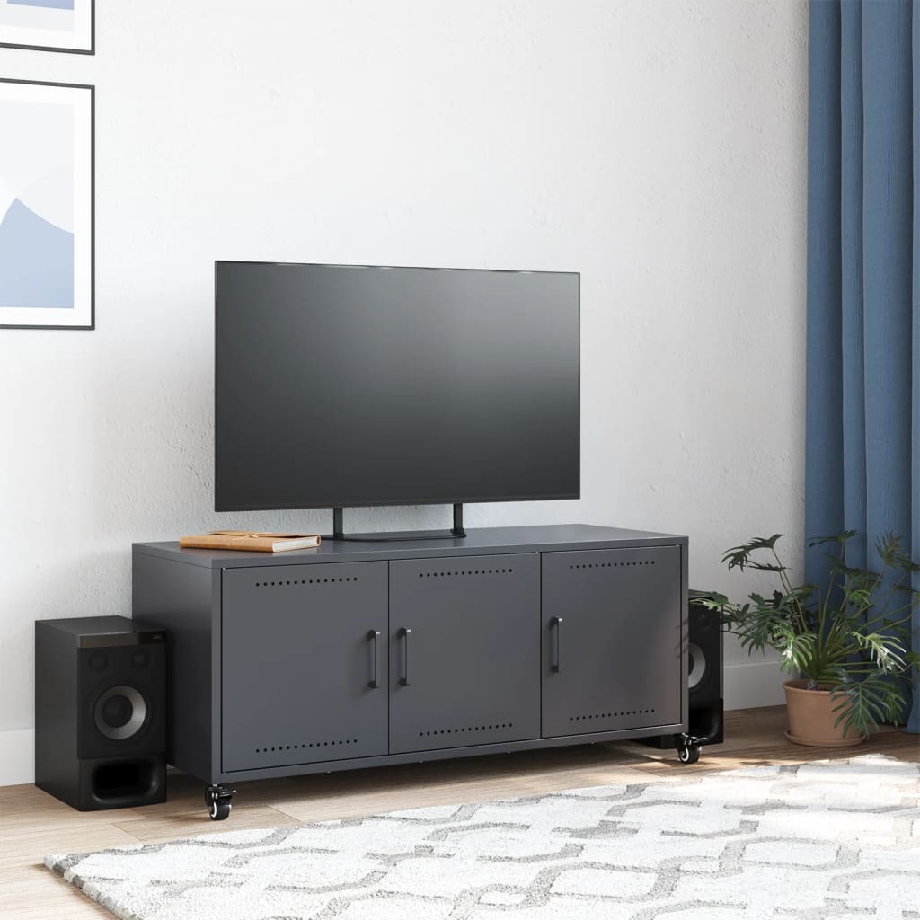 vidaXL Szafka RTV, antracytowa, 100,5x39x43,5 cm, stal