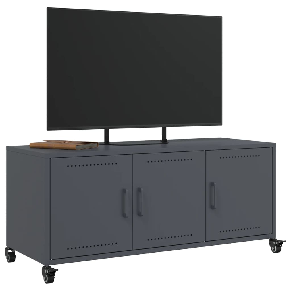 vidaXL Szafka RTV, antracytowa, 100,5x39x43,5 cm, stal