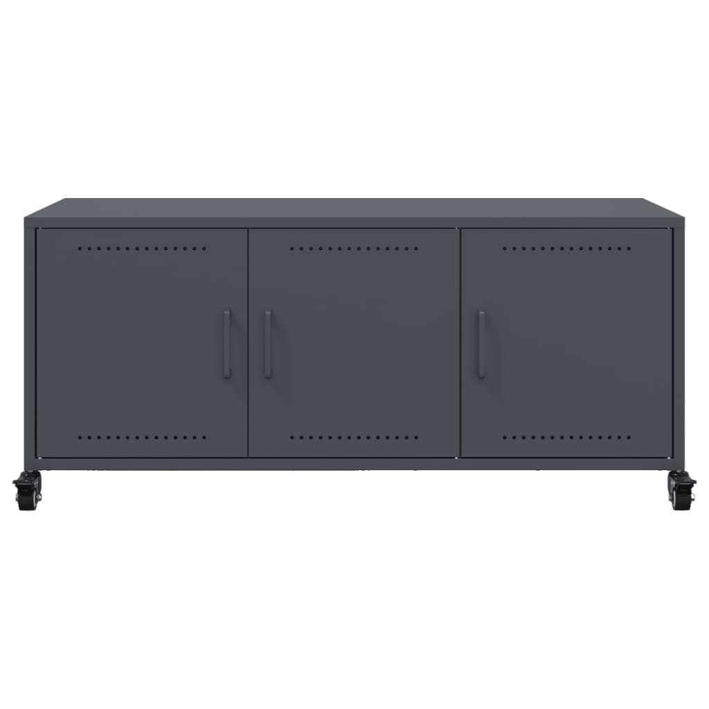 vidaXL Szafka RTV, antracytowa, 100,5x39x43,5 cm, stal