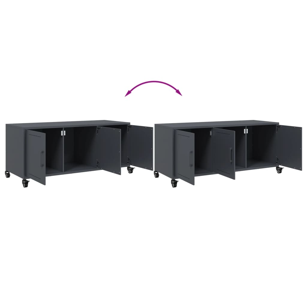 vidaXL Szafka RTV, antracytowa, 100,5x39x43,5 cm, stal