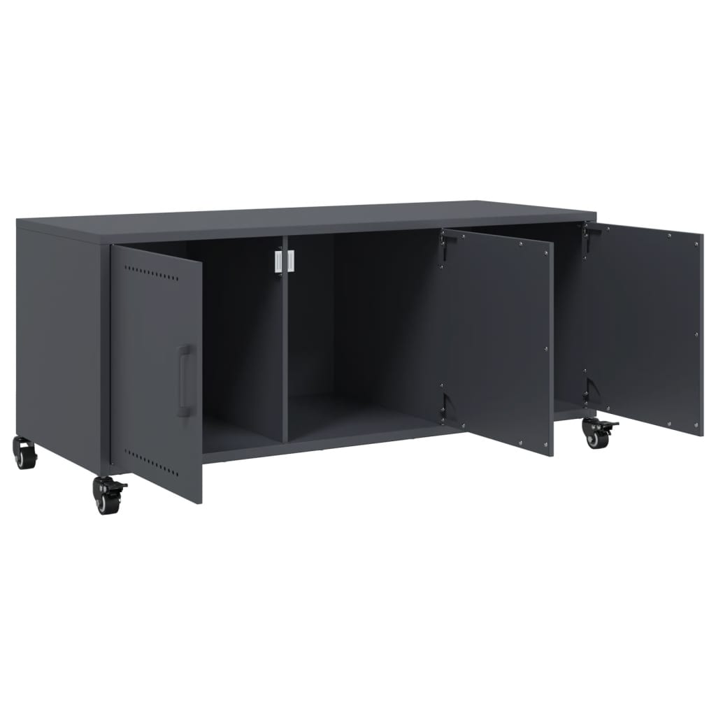 vidaXL Szafka RTV, antracytowa, 100,5x39x43,5 cm, stal