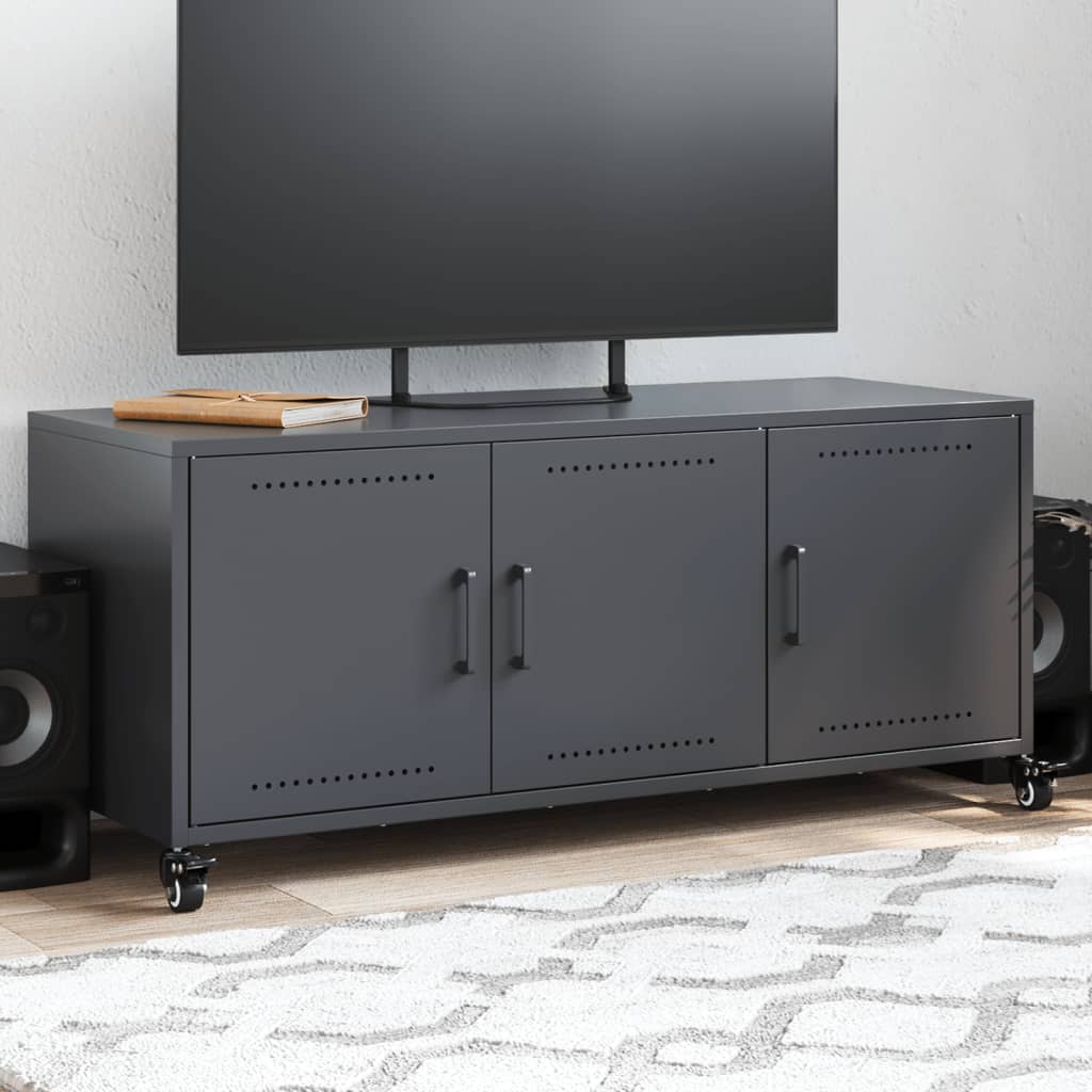 vidaXL Szafka RTV, antracytowa, 100,5x39x43,5 cm, stal