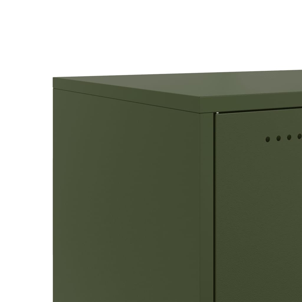 vidaXL Szafka RTV, oliwkowa, 100,5x39x43,5 cm, stal