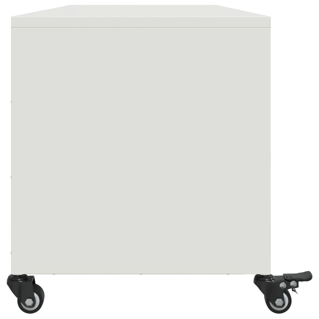 vidaXL Szafka RTV, biała, 100,5x39x43,5 cm, stal
