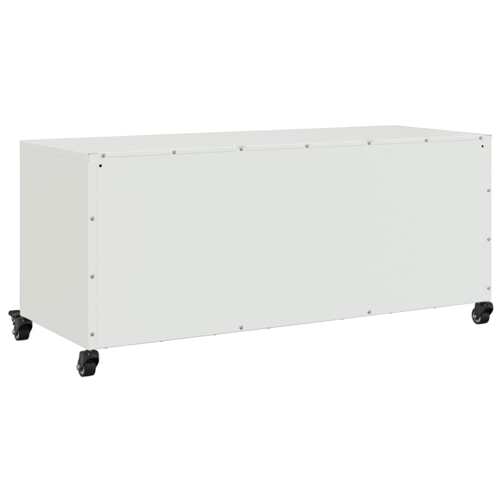 vidaXL Szafka RTV, biała, 100,5x39x43,5 cm, stal