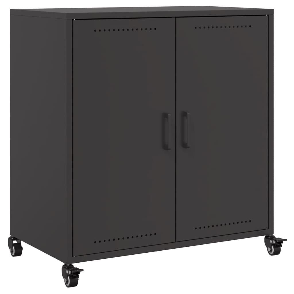 vidaXL Szafka, czarna, 68x39x72 cm, stal