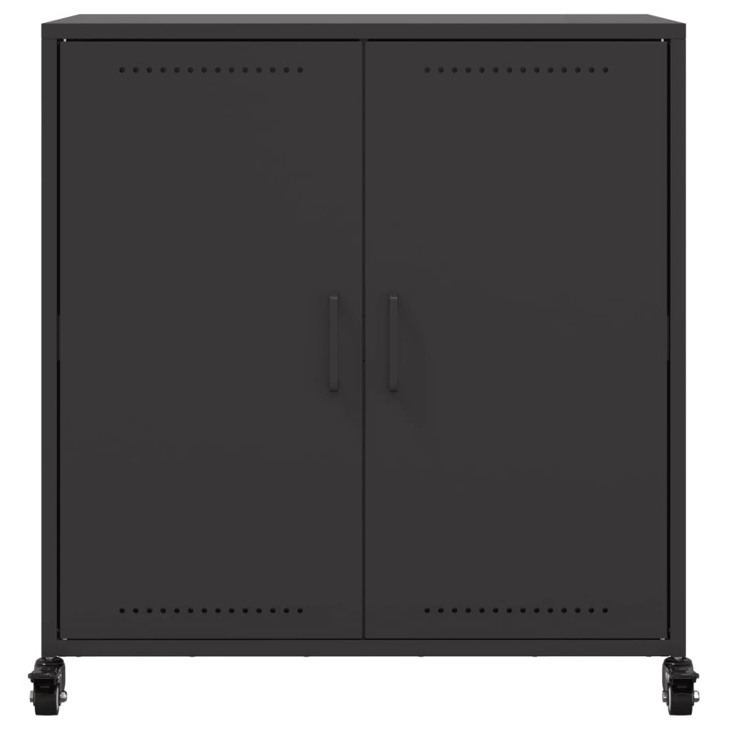 vidaXL Szafka, czarna, 68x39x72 cm, stal