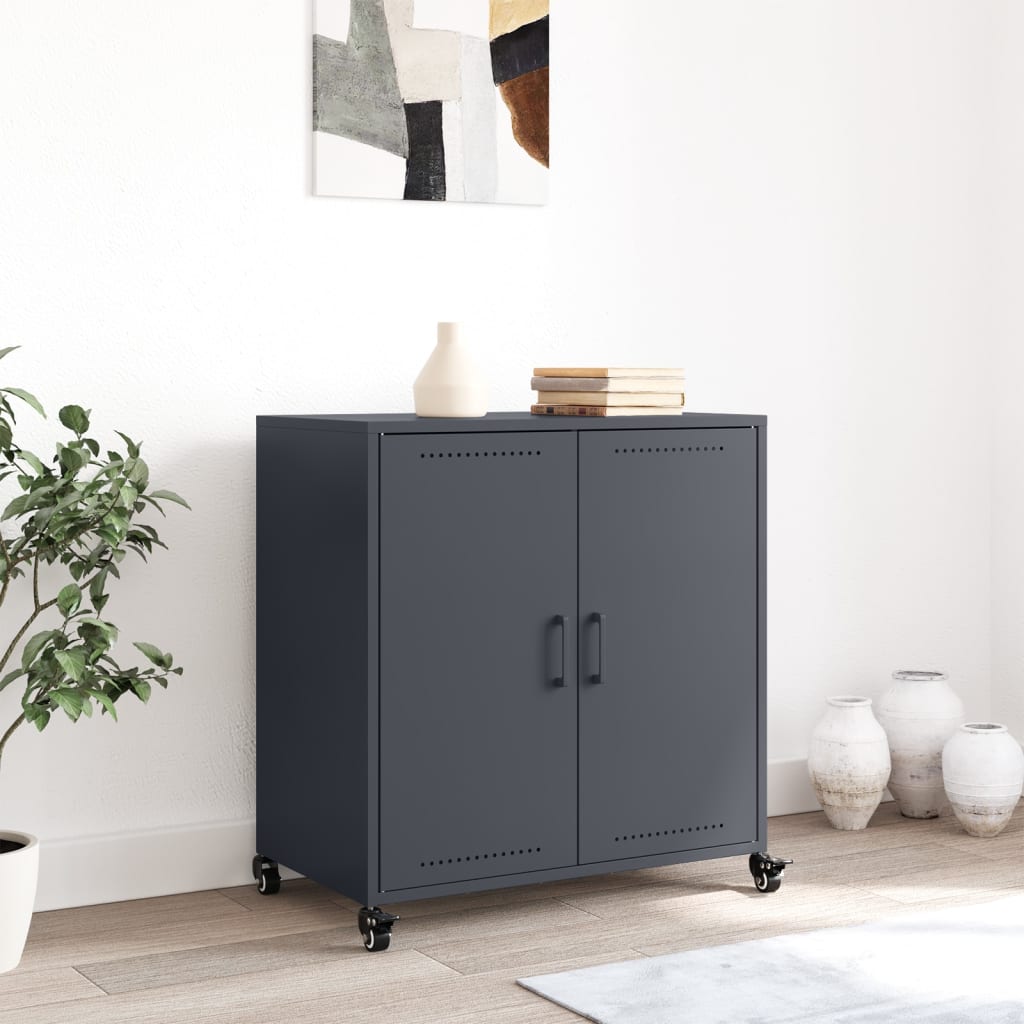vidaXL Szafka, antracytowa, 68x39x72 cm, stal