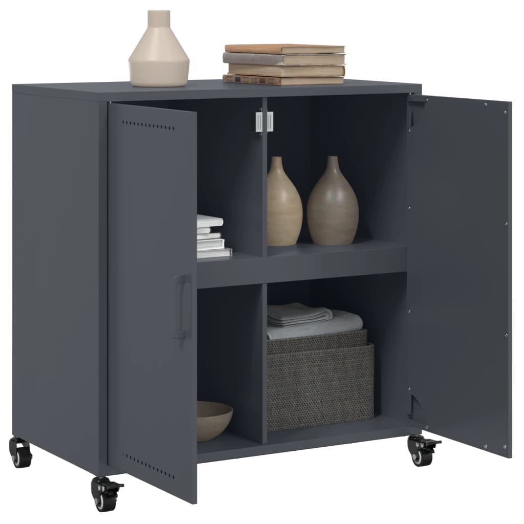 vidaXL Szafka, antracytowa, 68x39x72 cm, stal