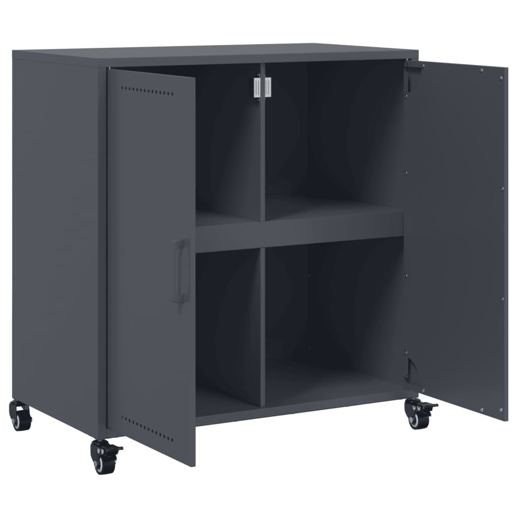 vidaXL Szafka, antracytowa, 68x39x72 cm, stal