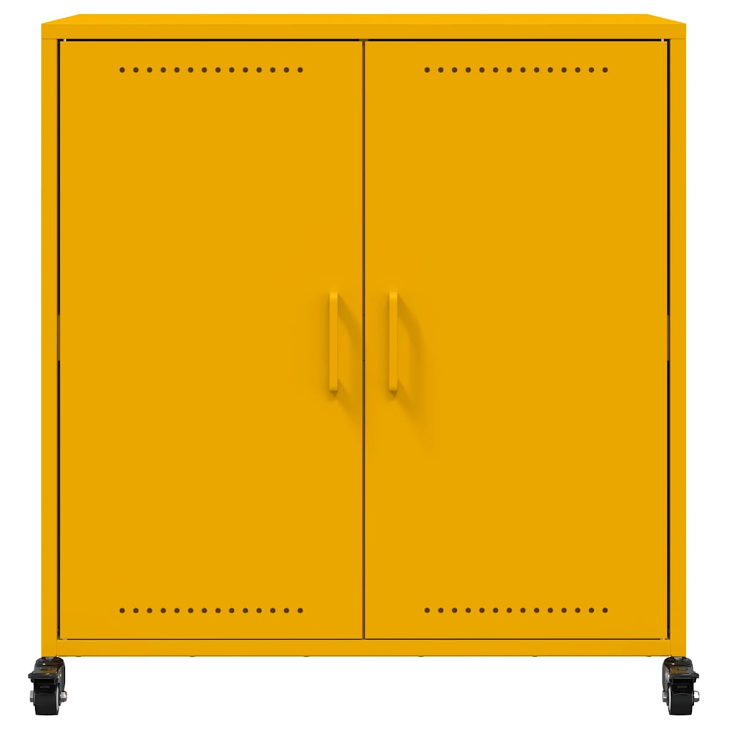 vidaXL Szafka, musztardowa, 68x39x72 cm, stalowa