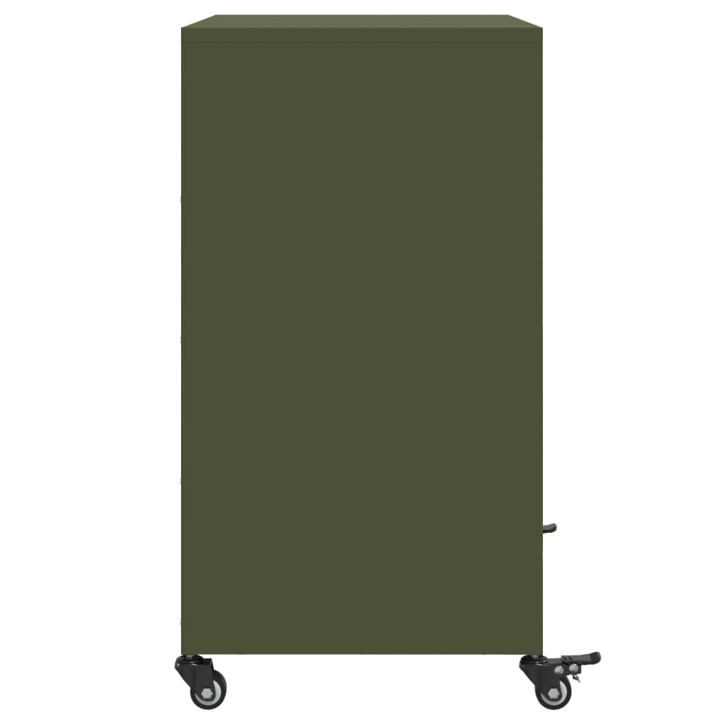 vidaXL Szafka, oliwkowa, 68x39x72 cm, stal