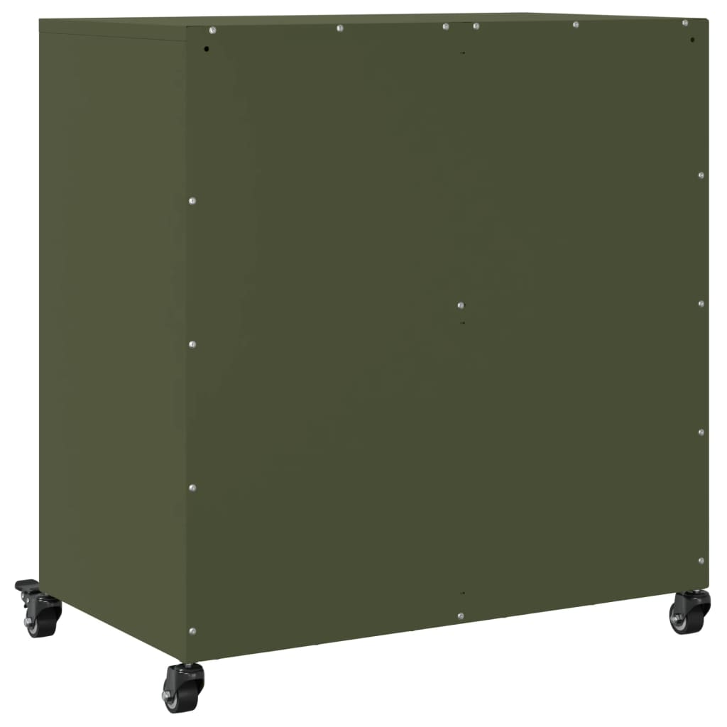 vidaXL Szafka, oliwkowa, 68x39x72 cm, stal