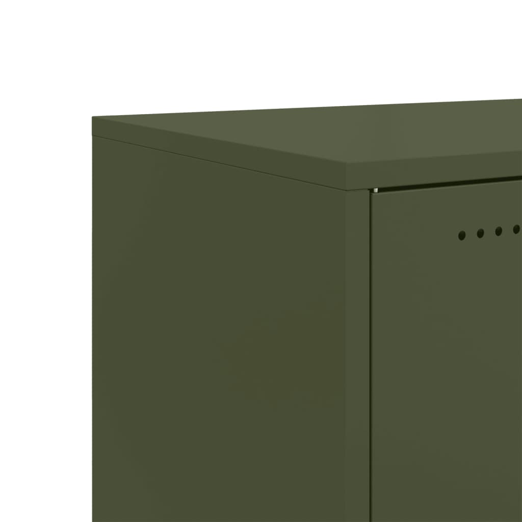 vidaXL Szafka, oliwkowa, 68x39x72 cm, stal