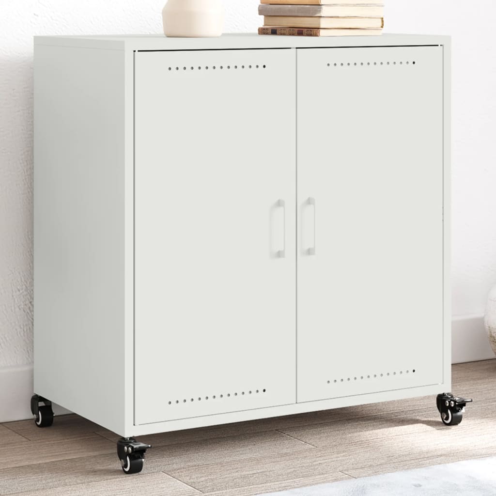 vidaXL Szafka, biała, 68x39x72 cm, stal