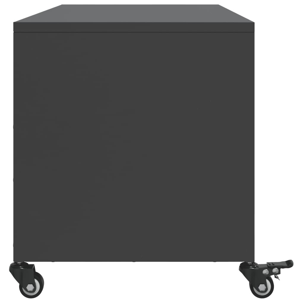 vidaXL Szafka RTV, czarna, 100,5x39x43,5 cm, stal