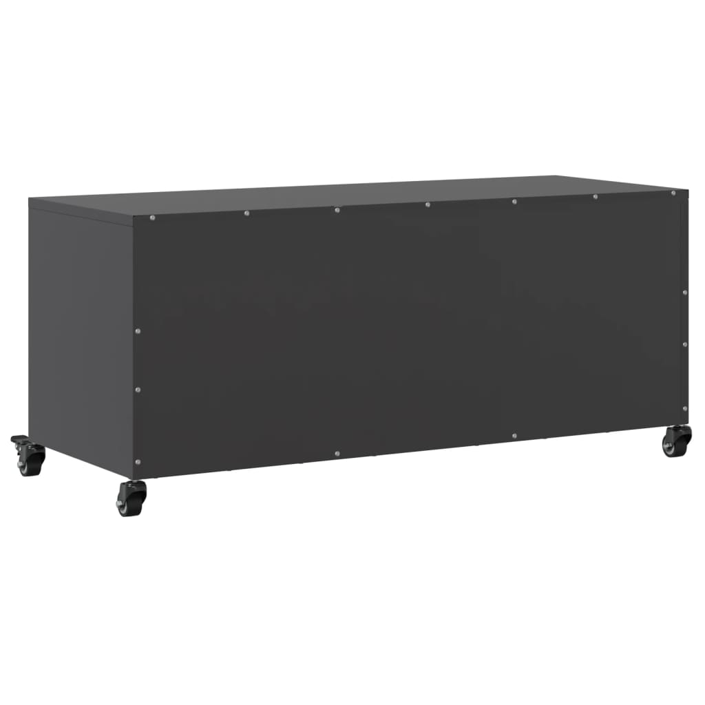 vidaXL Szafka RTV, czarna, 100,5x39x43,5 cm, stal