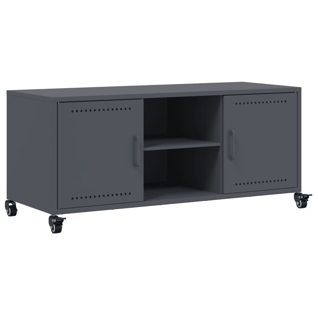 vidaXL Szafka RTV, antracytowa, 100,5x39x43,5 cm, stal