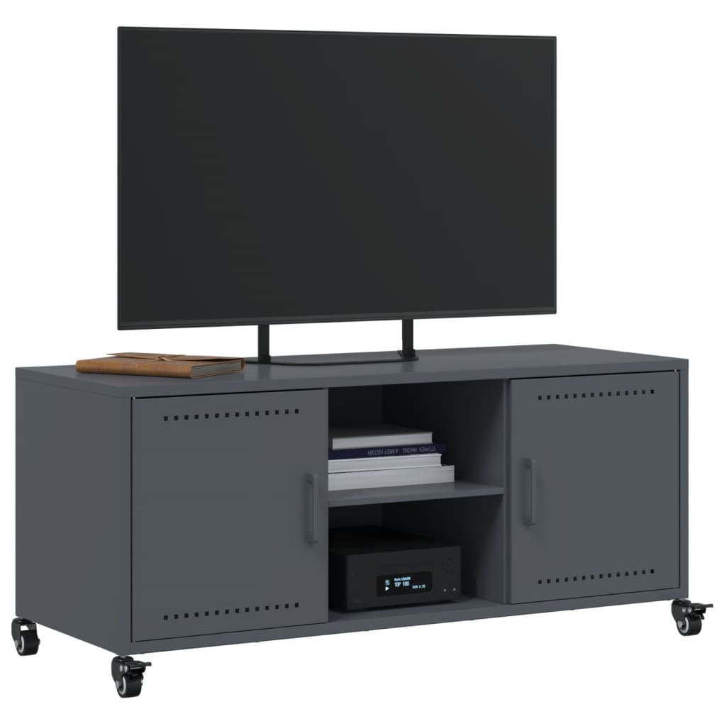 vidaXL Szafka RTV, antracytowa, 100,5x39x43,5 cm, stal
