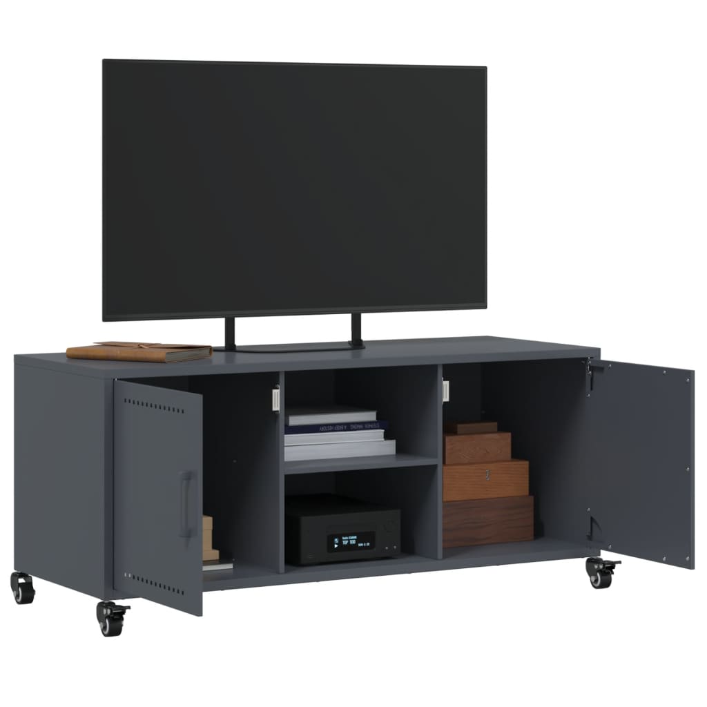 vidaXL Szafka RTV, antracytowa, 100,5x39x43,5 cm, stal