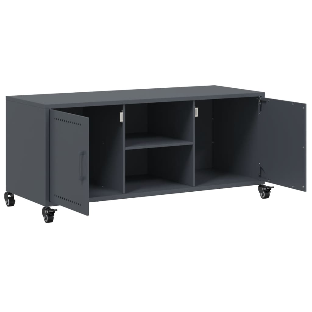 vidaXL Szafka RTV, antracytowa, 100,5x39x43,5 cm, stal