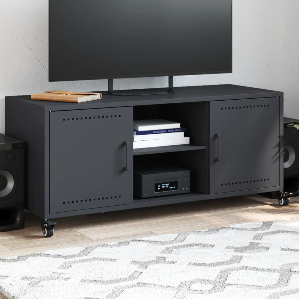 vidaXL Szafka RTV, antracytowa, 100,5x39x43,5 cm, stal