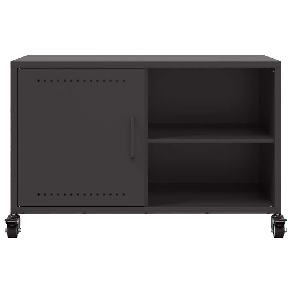 vidaXL Szafka RTV, czarna, 68x39x43,5 cm, stal