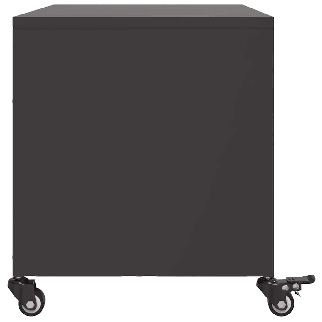vidaXL Szafka RTV, czarna, 68x39x43,5 cm, stal