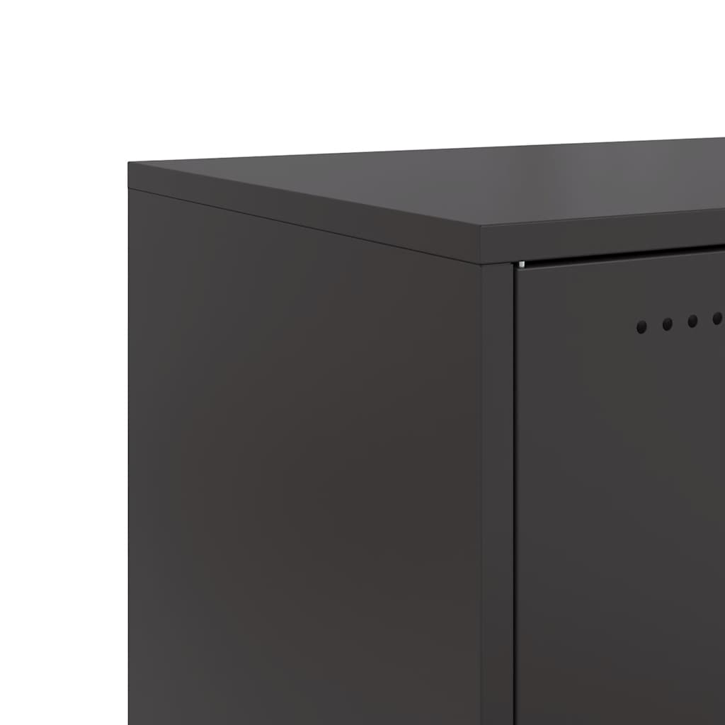 vidaXL Szafka RTV, czarna, 68x39x43,5 cm, stal