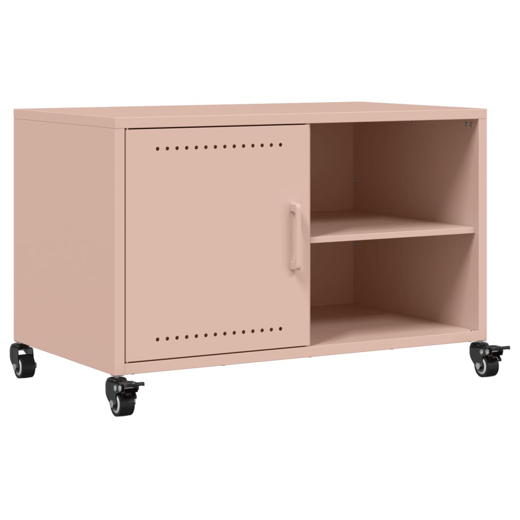 vidaXL Szafka RTV, różowa, 68x39x43,5 cm, stal