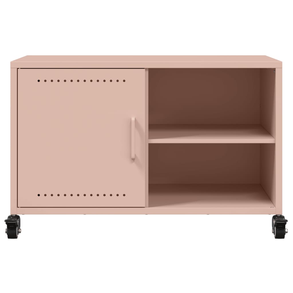 vidaXL Szafka RTV, różowa, 68x39x43,5 cm, stal