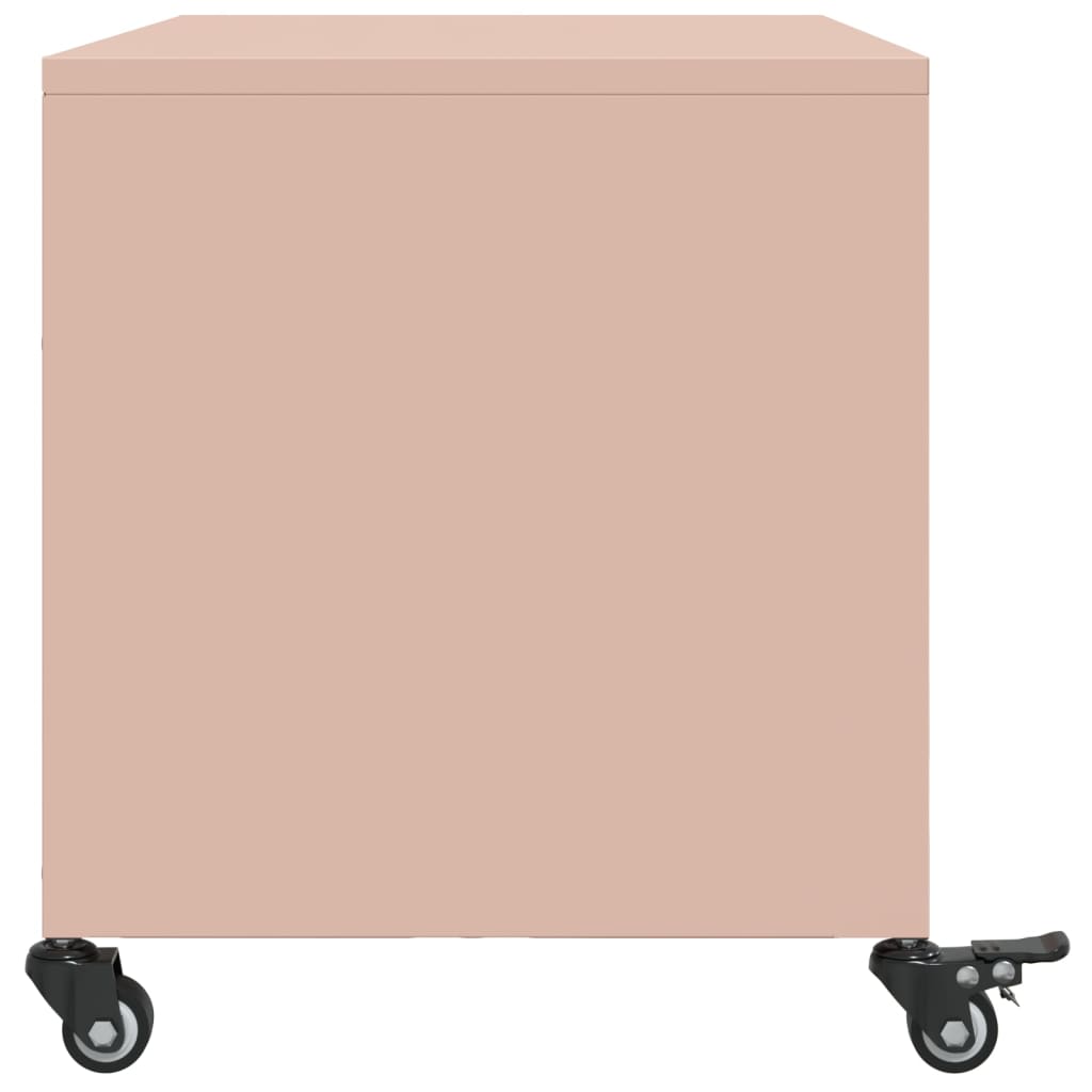 vidaXL Szafka RTV, różowa, 68x39x43,5 cm, stal