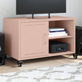 vidaXL Szafka RTV, różowa, 68x39x43,5 cm, stal