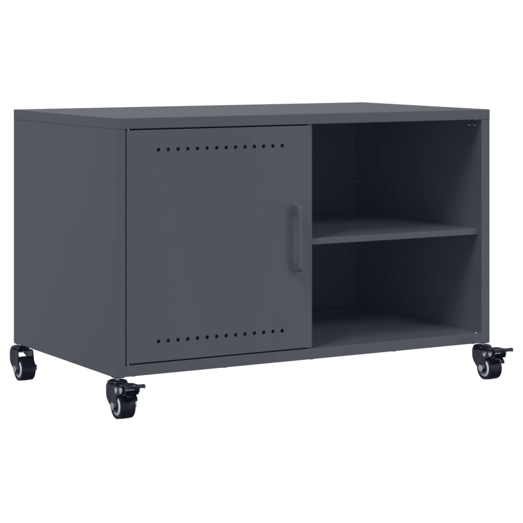 vidaXL Szafka RTV, antracytowa, 68x39x43,5 cm, stal