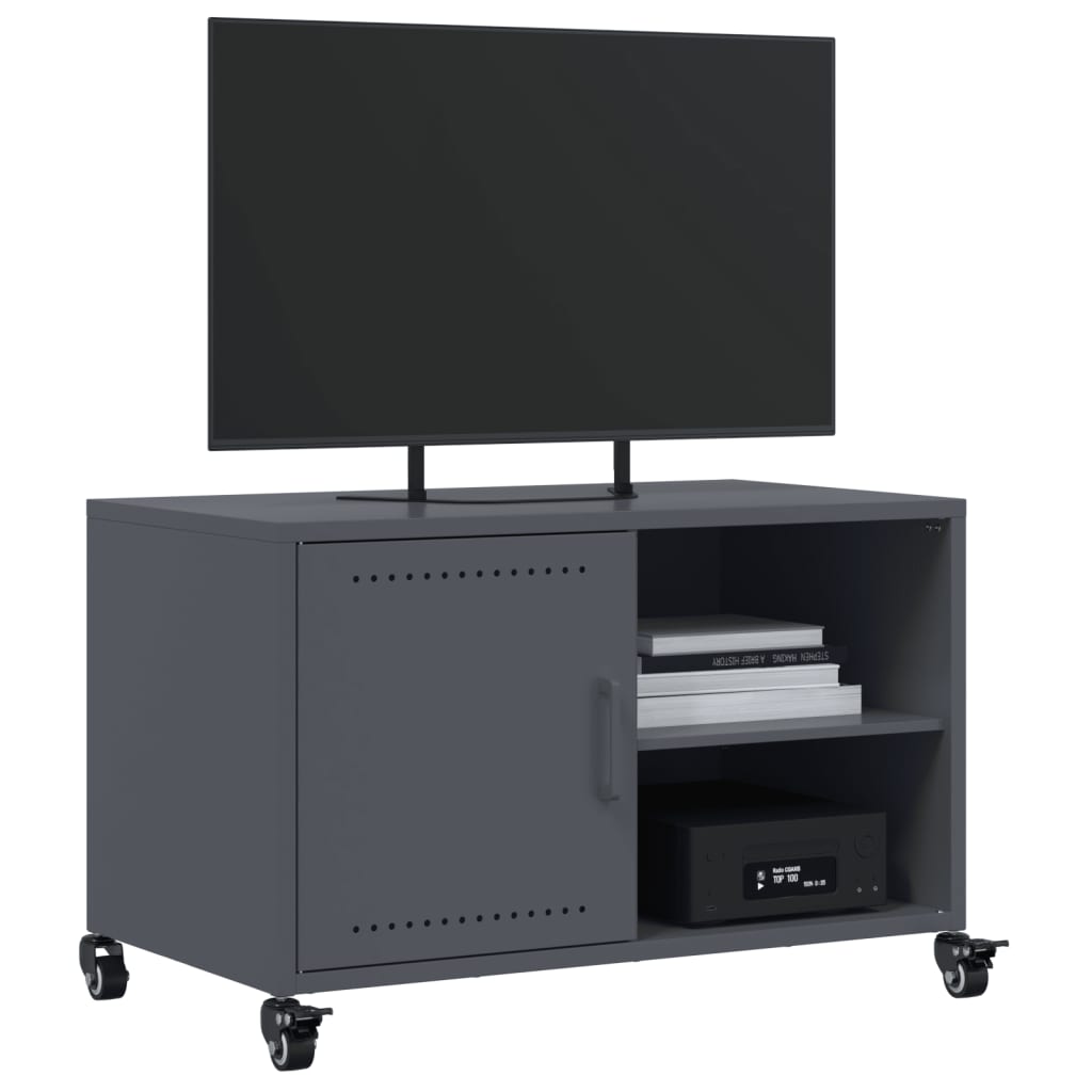 vidaXL Szafka RTV, antracytowa, 68x39x43,5 cm, stal