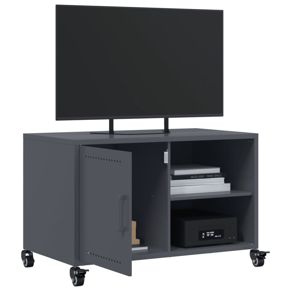 vidaXL Szafka RTV, antracytowa, 68x39x43,5 cm, stal
