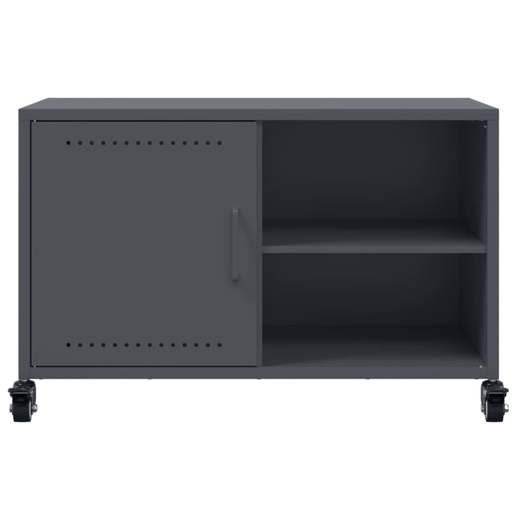 vidaXL Szafka RTV, antracytowa, 68x39x43,5 cm, stal