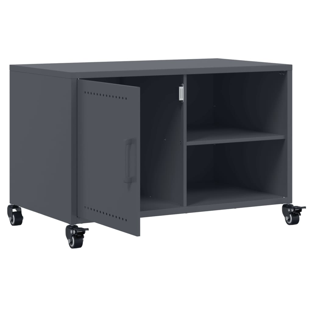 vidaXL Szafka RTV, antracytowa, 68x39x43,5 cm, stal
