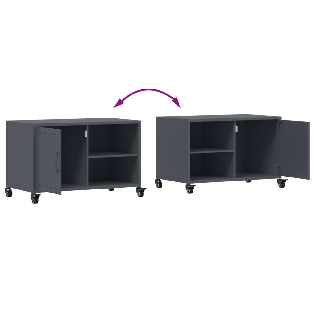 vidaXL Szafka RTV, antracytowa, 68x39x43,5 cm, stal