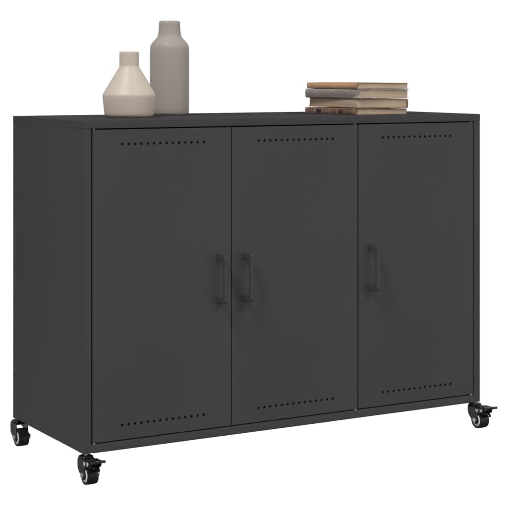 vidaXL Szafka, czarna, 100,5x39x72 cm, stal
