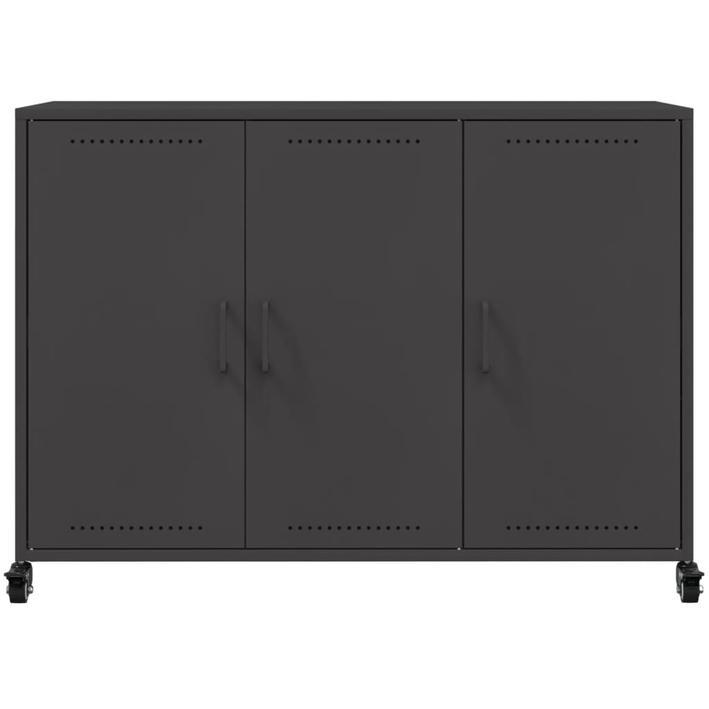 vidaXL Szafka, czarna, 100,5x39x72 cm, stal
