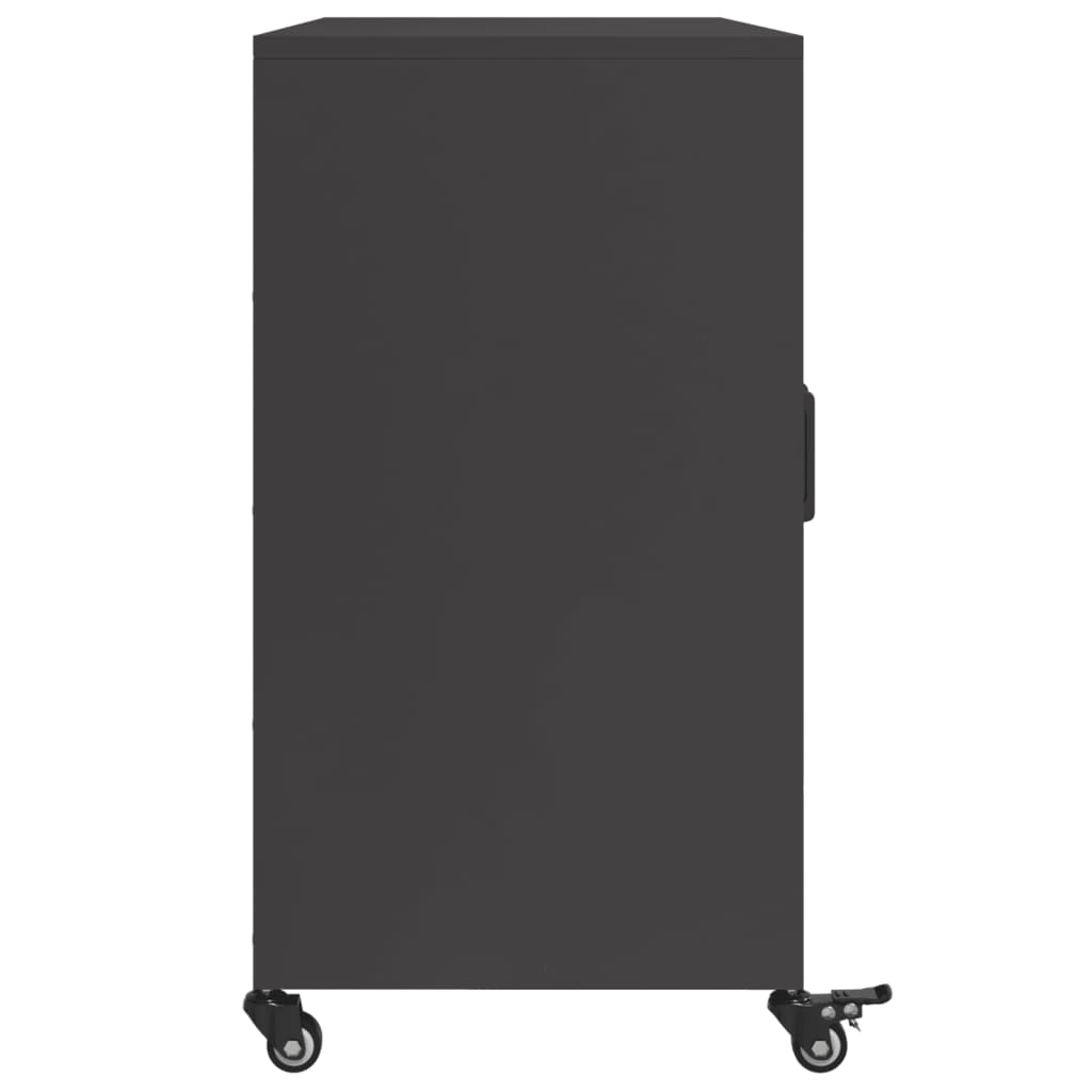 vidaXL Szafka, czarna, 100,5x39x72 cm, stal