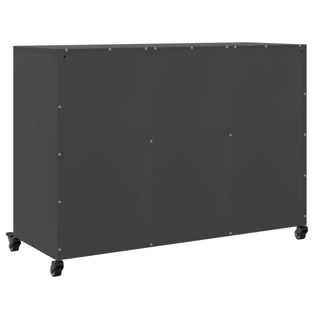 vidaXL Szafka, czarna, 100,5x39x72 cm, stal
