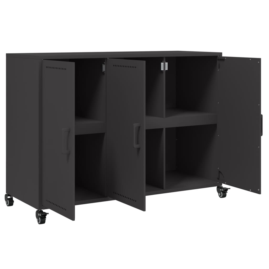 vidaXL Szafka, czarna, 100,5x39x72 cm, stal
