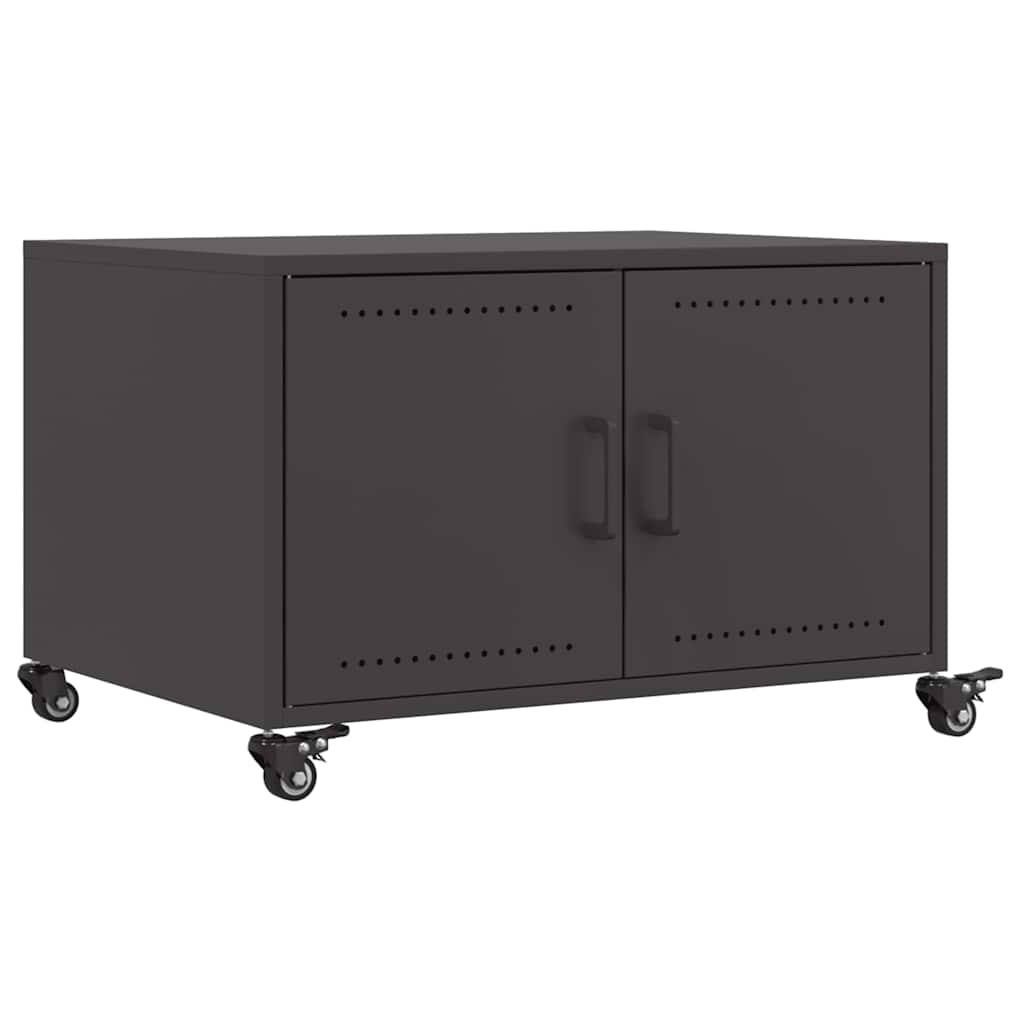 vidaXL Stolik kawowy, czarny, 68x50x43,5 cm, stal