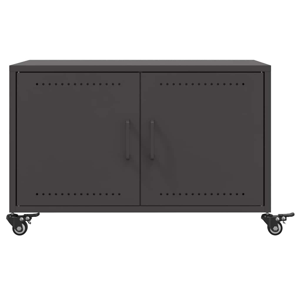 vidaXL Stolik kawowy, czarny, 68x50x43,5 cm, stal