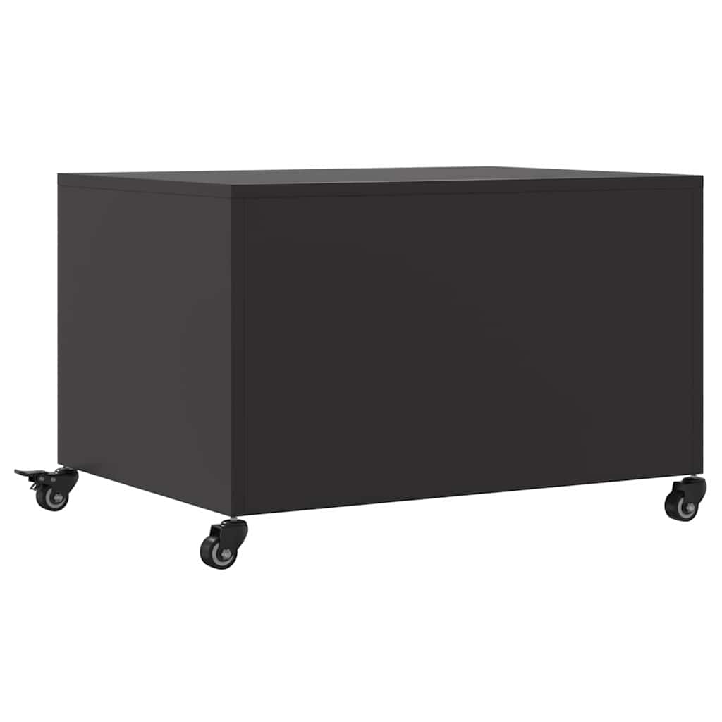 vidaXL Stolik kawowy, czarny, 68x50x43,5 cm, stal
