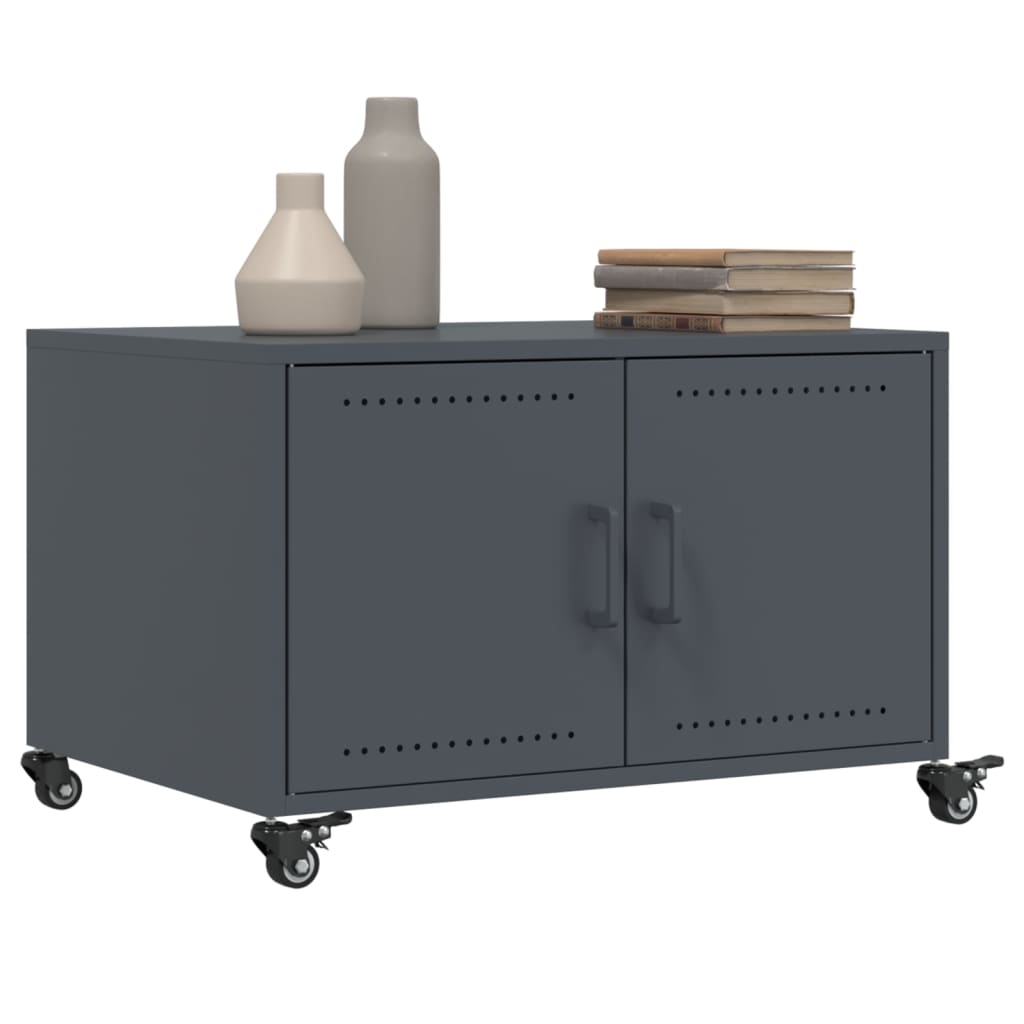 vidaXL Stolik kawowy, antracytowy, 68x50x43,5 cm, stal