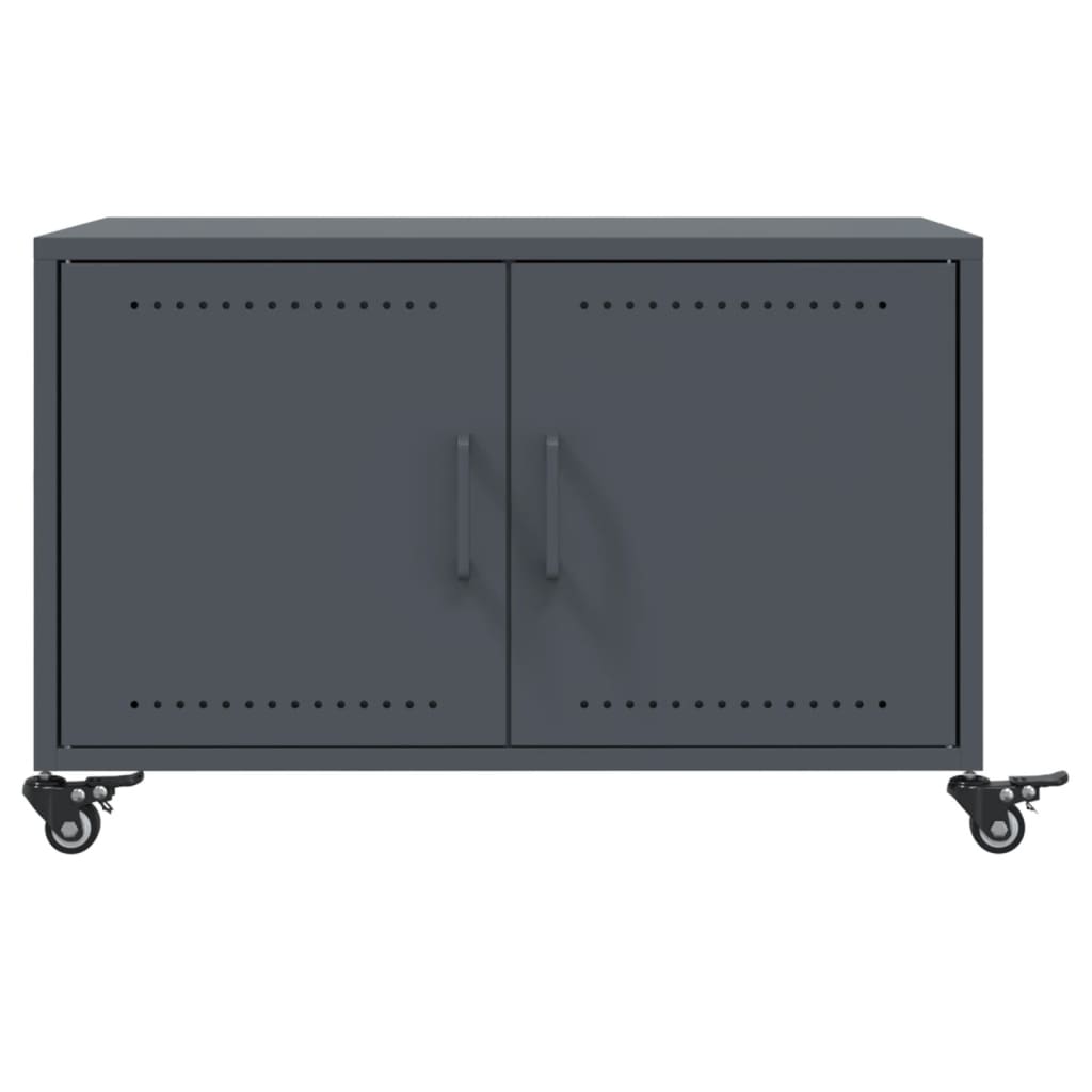 vidaXL Stolik kawowy, antracytowy, 68x50x43,5 cm, stal